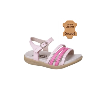 Sandália Infantil Feminina Ortopé Autêntica Tiras Rosa