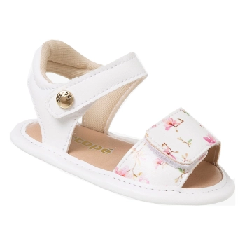Sandália Infantil Feminina Ortopezinho Baby Strass Floral Rosa