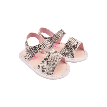 Sandália Infantil Feminino Sameka Delicat Casual Baby Branco Preto
