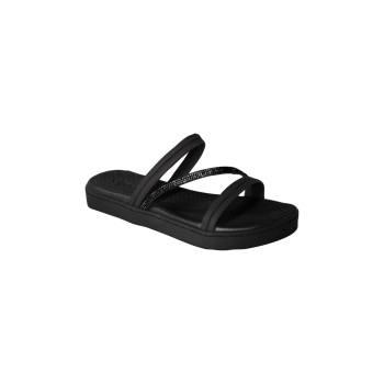 Na imagem temos uma linda sandália papete feminina Dijean conforto brilho preta, estilo e conforto para os pés