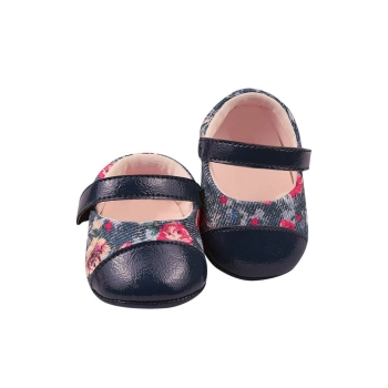 Sapatilha Bebê Feminino Ortopézinho Azul Marinho Floral