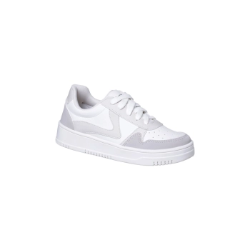 Na imagem temos o tênis feminino dijean flatform cadarço off white