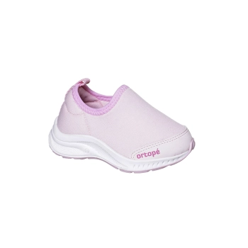 Tênis Infantil Feminino Ortopé Dna Flex Calce Fácil Básico Rosa Bebê