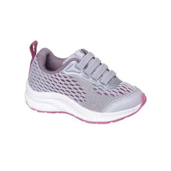 Tênis Infantil Feminino Ortopé Dna Flex Respirável Cinza Pink