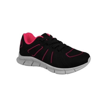  Tênis Infantil Feminino Ortopé Flex Run Calce Fácil Preto e Pink