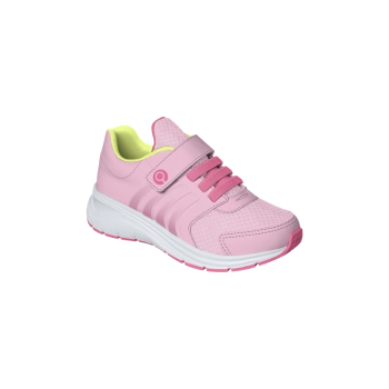 Nessa foto, temos um lindo Tênis Infantil Feminino Flex Run Fita Adesiva Rosa. Confeccionado em Tecido Helanca e Polímero, proporciona conforto ao calçar com sua espuma macia. A Palmilha Gravidade Zero oferece absorção de impactos, enquanto o solado em TR emborrachado é antiderrapante, garantindo segurança nas atividades das pequenas. O calce prático com Fita Adesiva e Cadarço elástico proporciona autonomia às crianças. Um calçado completo, unindo estilo, conforto e funcionalidade para acompanhar a rotina ativa e cheia de brincadeiras das meninas.