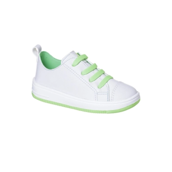 Tênis Infantil Masculino Ortopé Bliss Elastico Branco Verde