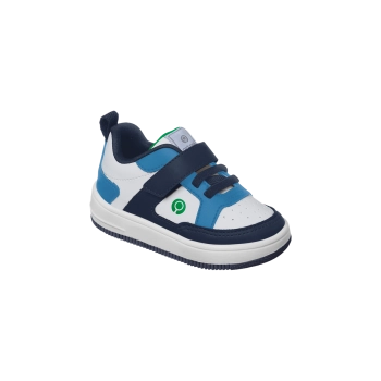 Tênis Masculino Infantil Bliss com Fecho em Branco e Marinho