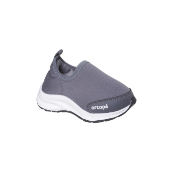 Tênis Infantil Masculino Ortopé Dna Flex Calce Fácil Básico Grafite
