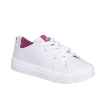 Tênis Infantil Feminino Bical Cadarço Casual Street Branco Pink