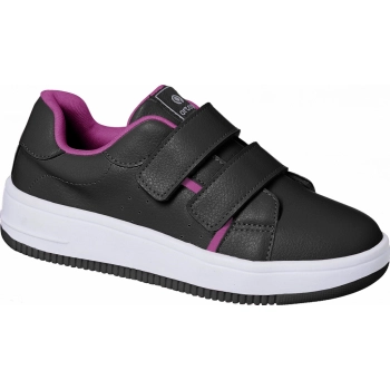 Tênis Infantil Feminino Ortopé Bliss Tira Aderente Preto Pink