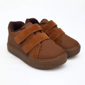 Tênis Infantil Masculino Sameka Tiras Botinha Caramelo