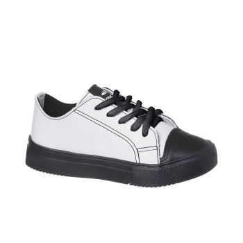 Tênis Infantil Masculino Bical Cadarço Casual Street Branco Preto