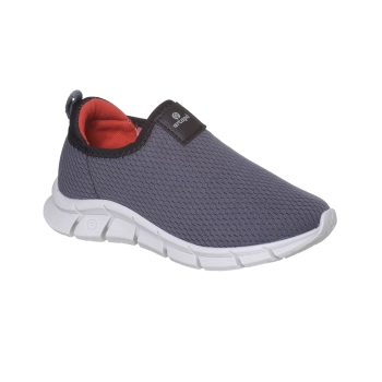 Tênis Infantil Masculino Ortopé Flex Run Calce Fácil Respirável Grafite Vermelho