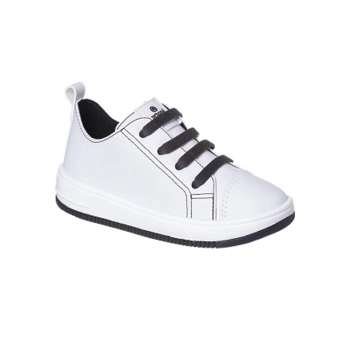 Tênis Infantil Masculino Ortopé Bliss Elástico Branco Preto