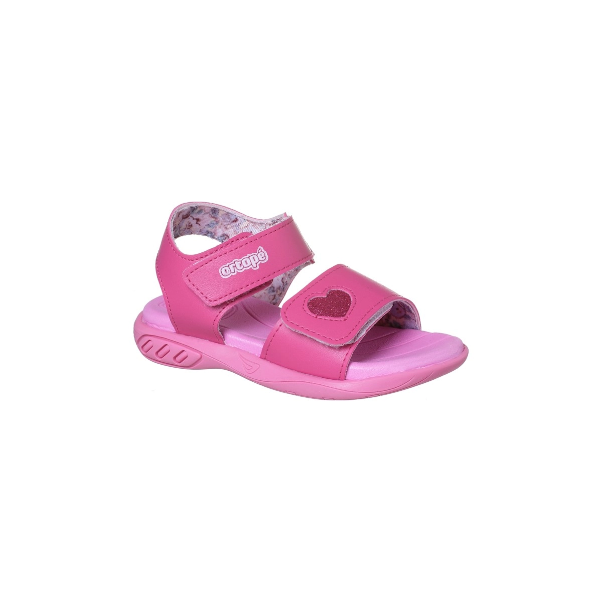 Sandália Infantil Feminina Ortopé Magia Coração Pink
