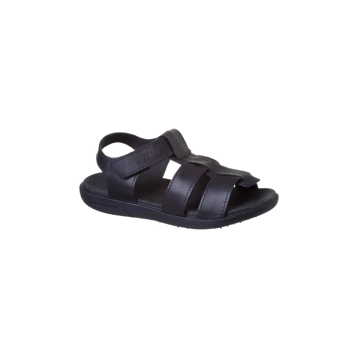 Sandália Infantil Masculina Ortopé Autêntica Tiras Preto/Preto