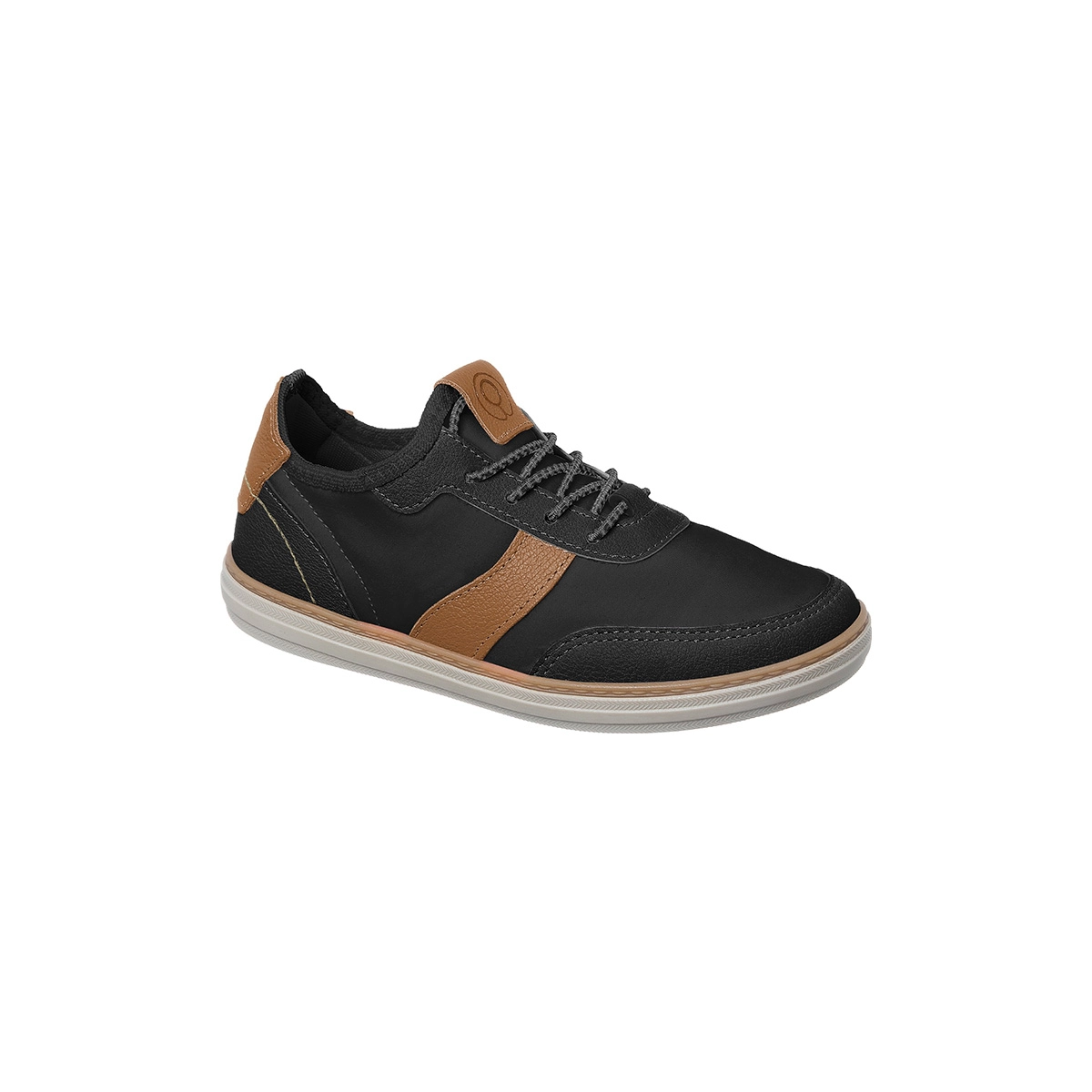 Sapat nis Infantil Masculino Urban Couro Caramelo Preto Ortop