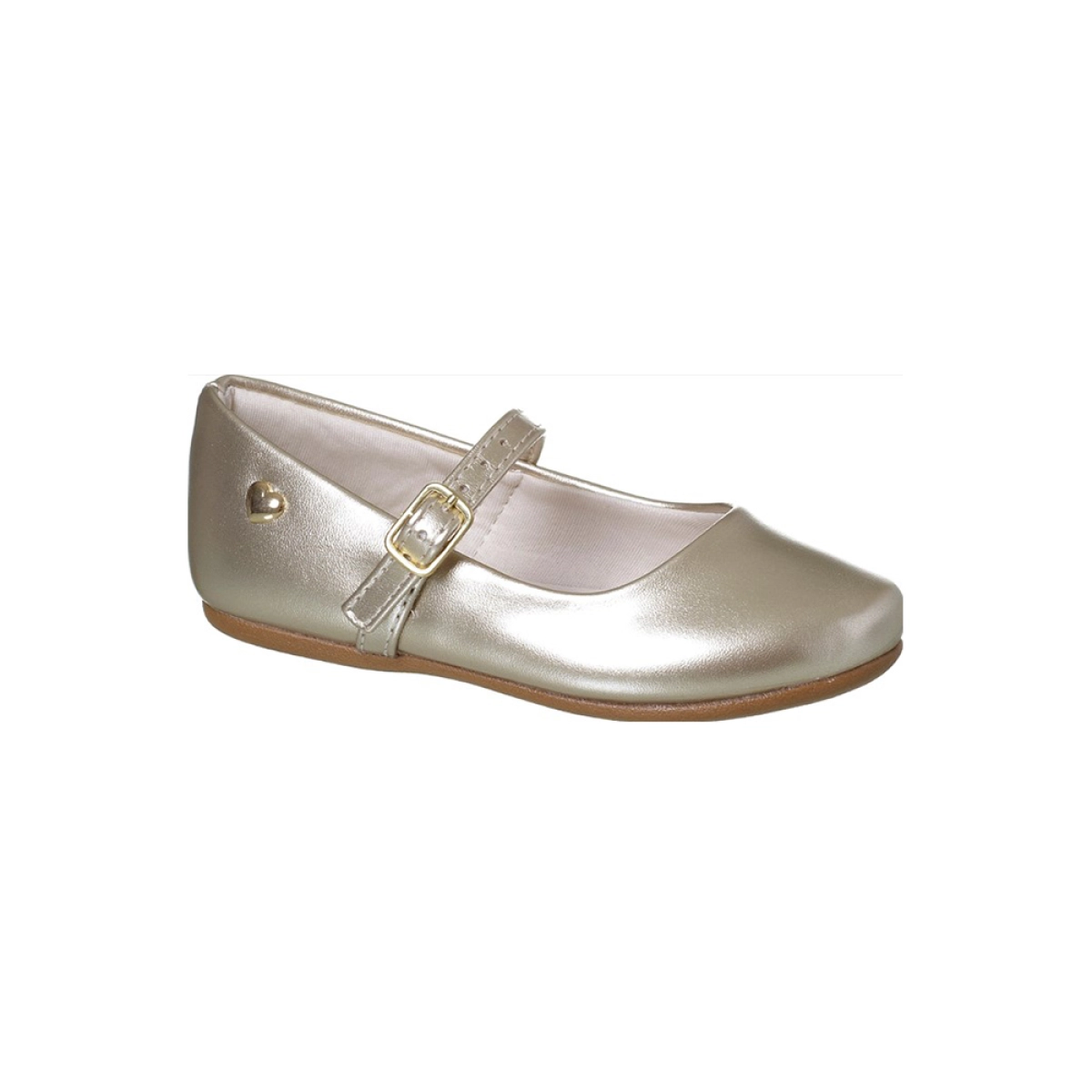 Sapatilha Infantil Feminina Ortopé Baby Coração Ouro Light