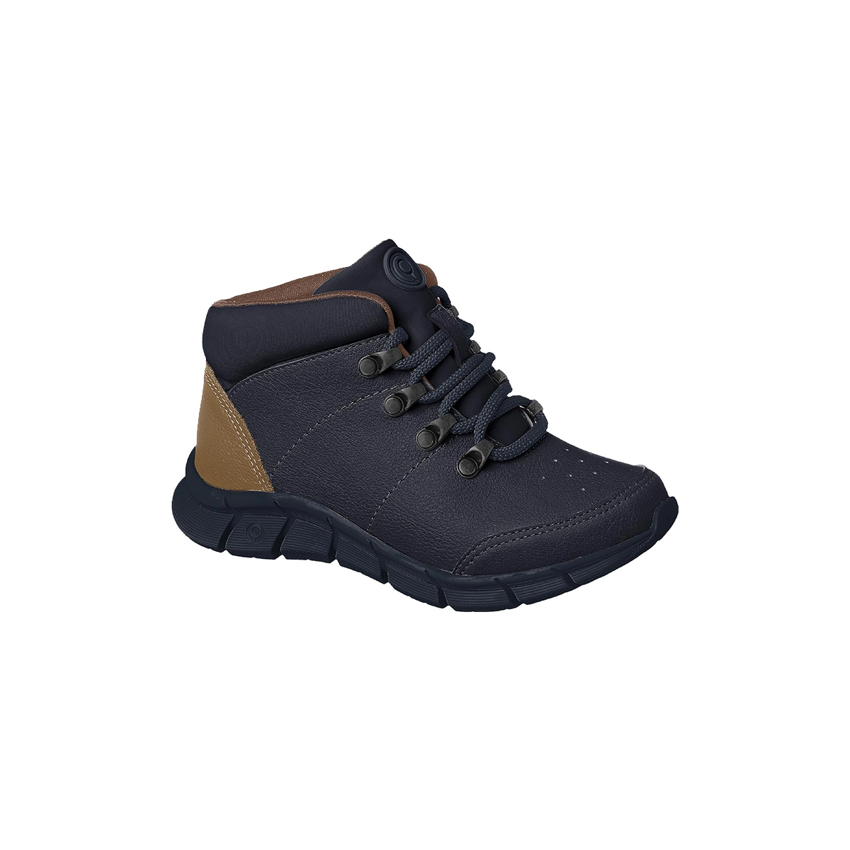 Tênis Cano Alto Infantil Masculino Ortopé Flex Boot Caramelo E Azul Marinho