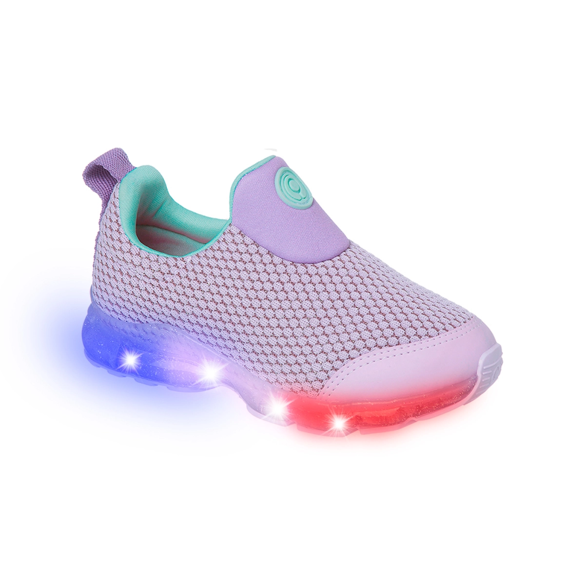 Tênis De Led Infantil Feminino Ortopé Power Light Calce Fácil Lilás