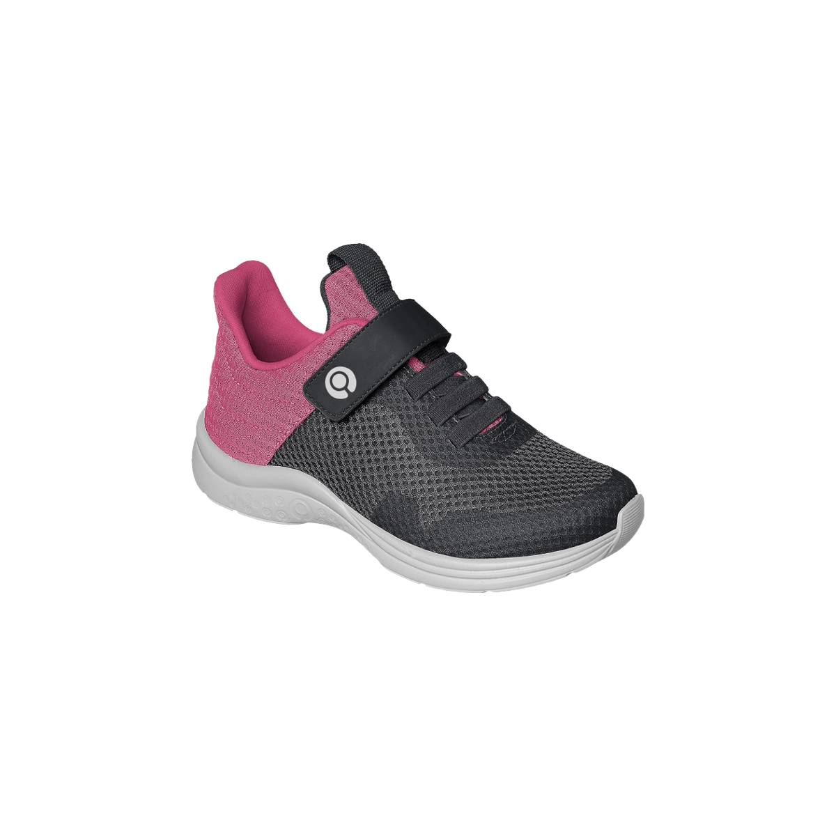 Tênis Feminino Infantil Ortopé Joy Comfy Fita Aderente Preto Pink