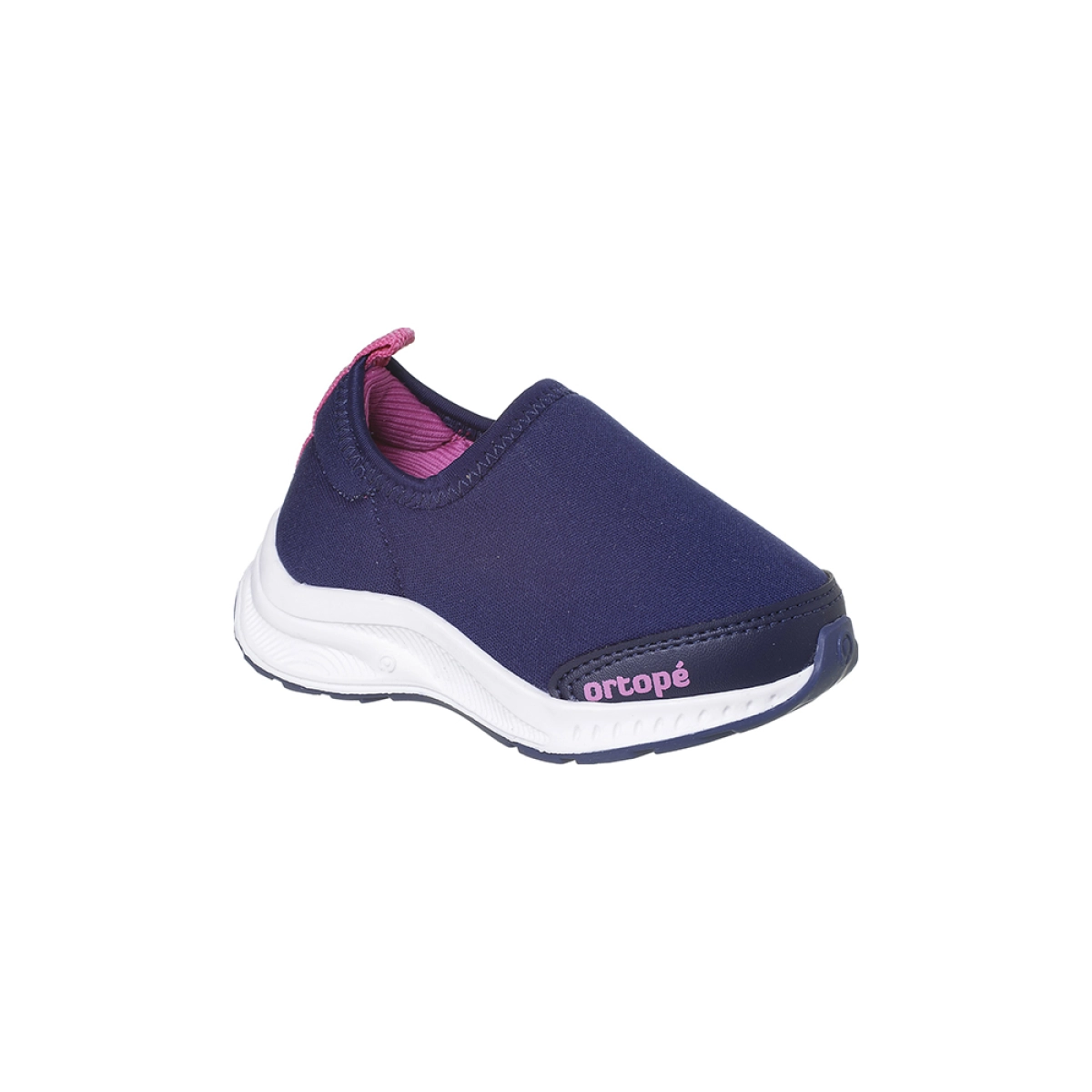 Tênis Infantil Feminino Ortopé Dna Flex Calce Fácil Marinho Pink