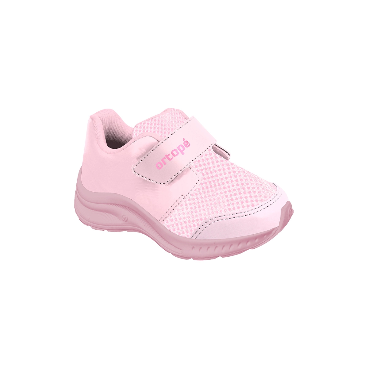 Tênis Infantil Feminino Ortopé Dna Flex Calce Prático Fita Aderente  Baby Pink