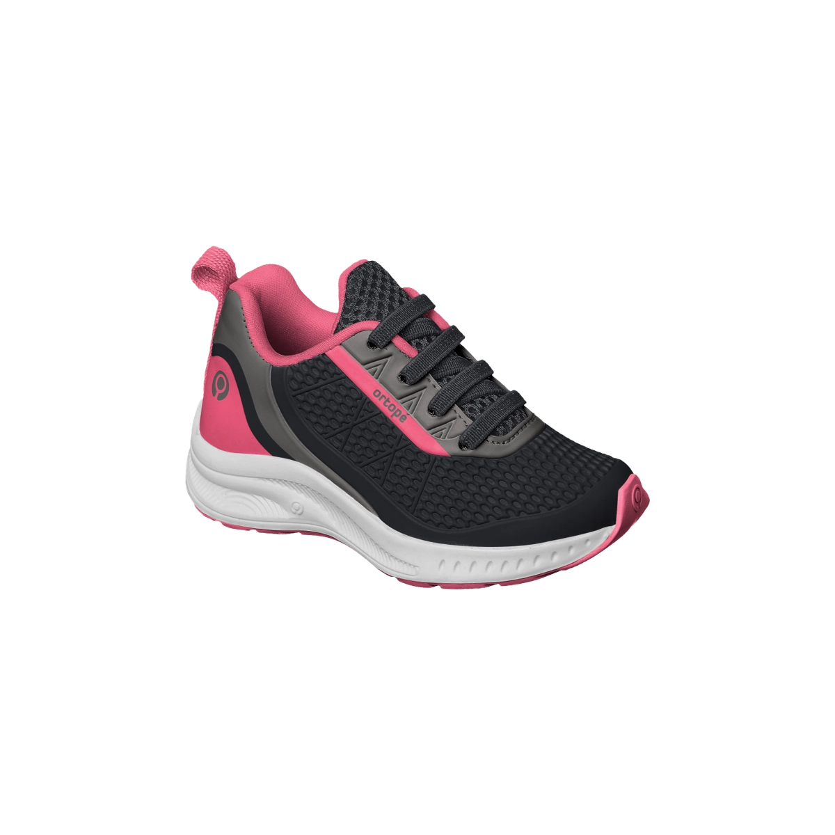 Tênis Infantil Feminino Ortopé Dna Flex Elástico Preto E Pink