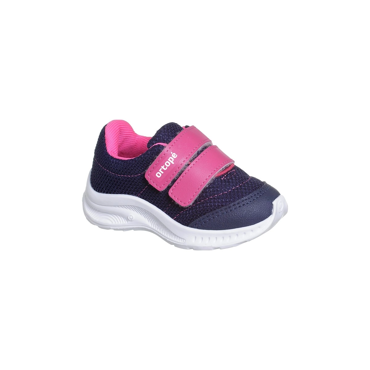 Tênis Infantil Feminino  Ortopé Dna Flex Fecho Duplo Marinho Pink