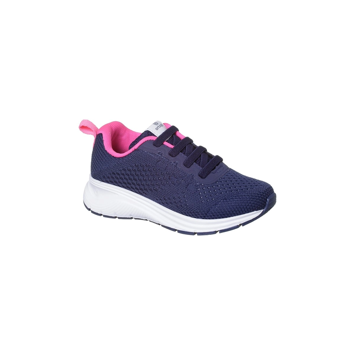 Tênis Infantil Feminino Ortopé Flex Run Cadarço Elástico Marinho Pink