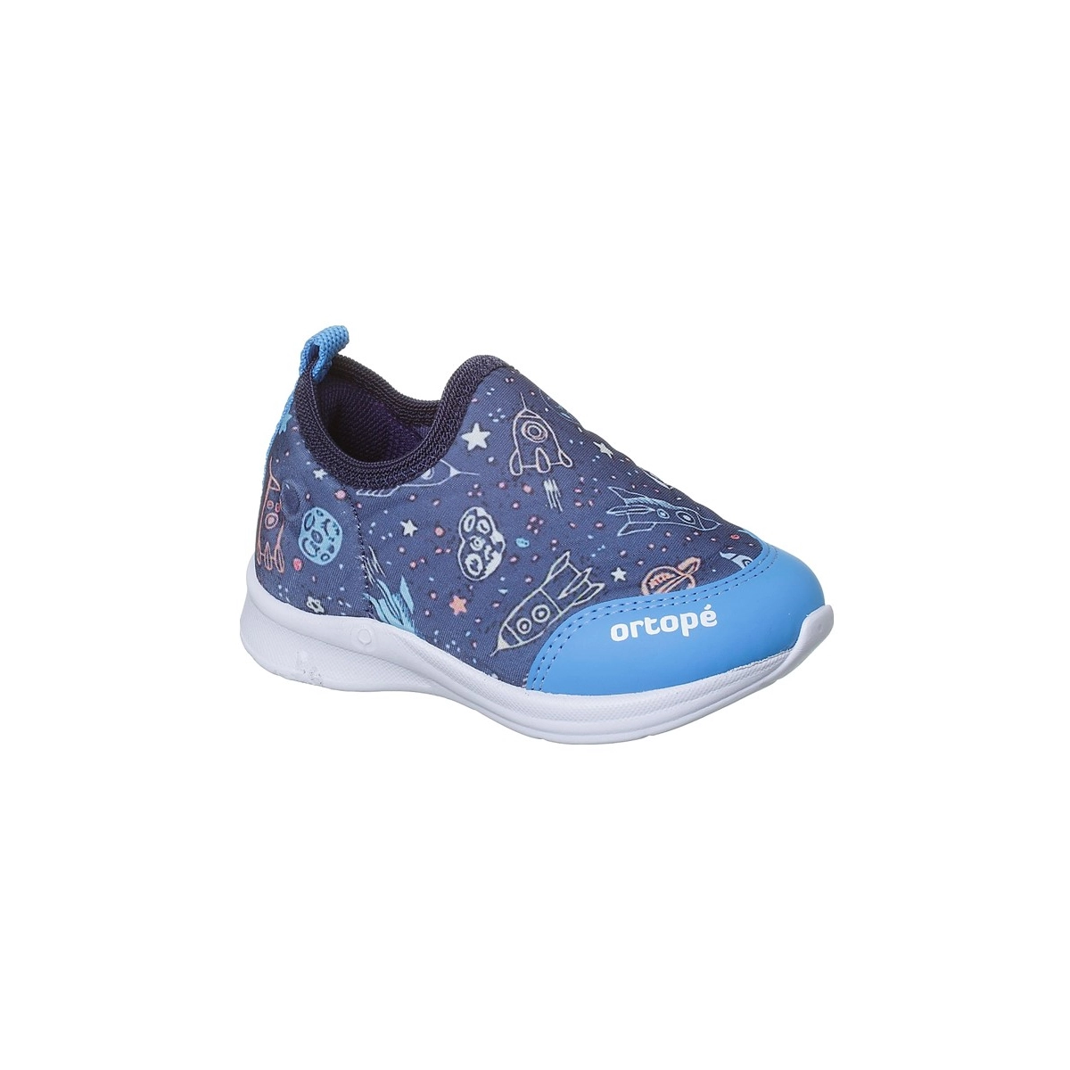 Tênis Infantil Masculino Ortopé Happy Comfort Astronauta Calce Fácil Marinho