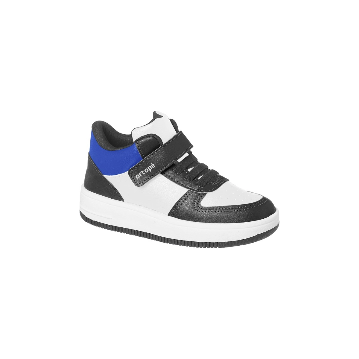 Tênis Infantil Masculino Ortopé Bliss Boot Fita Aderente Branco E Preto