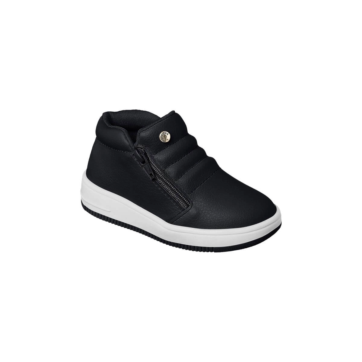 Tênis Infantil Masculino Ortopé Bliss Boot Zíper Preto