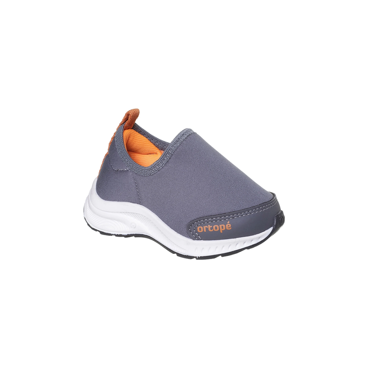 Tênis Infantil Masculino Ortopé Dna Flex Calce Fácil Básico Grafite Laranja